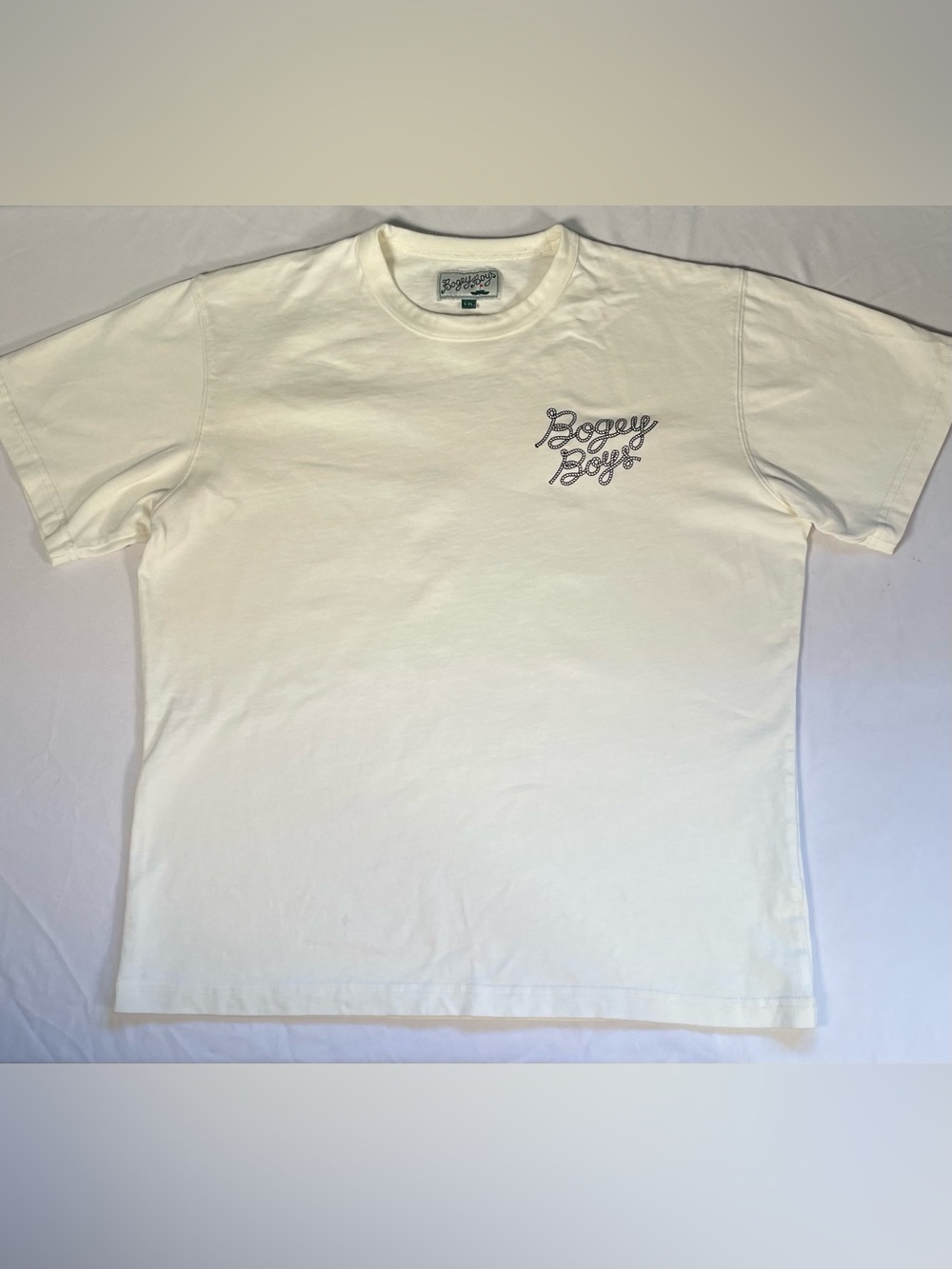 Bogey Boys Heavyweight Golf Streetwear T-Shirt Men's L 100% Cotton Cream White